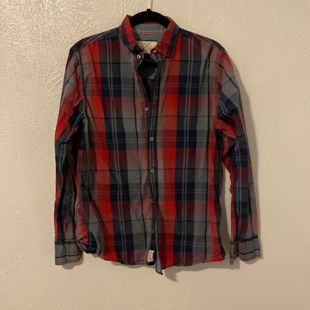 Flag and Anthem button down shirt